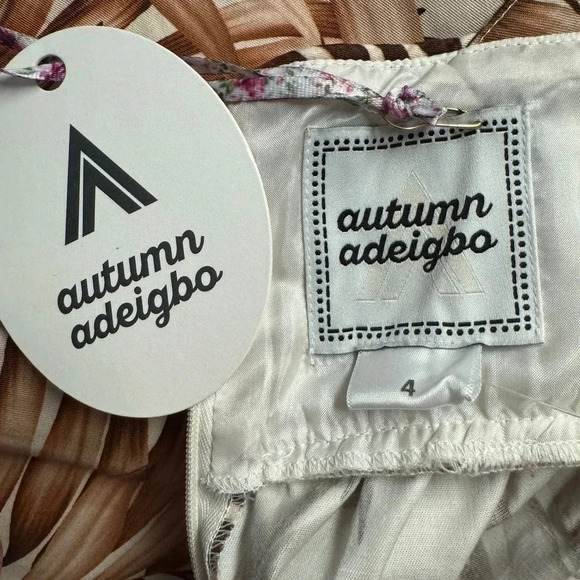 NWT $495 Autumn Adeigbo Karina Jumpsuit - Tropical Palm Resort Romper - Picture 12 of 13